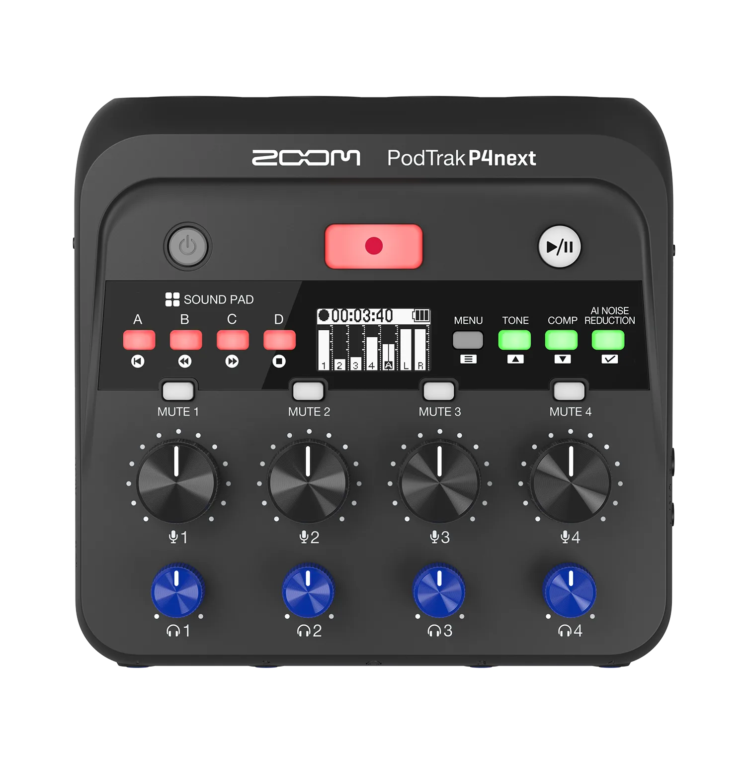 מיקסר פודקאסט נייד Zoom PodTrak P4next