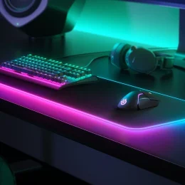⁦STEELSERIES משטח לעכבר עם תאורת LED RGB 900 mm x 300 mm x 4 mm⁩ – תמונה ⁦2⁩