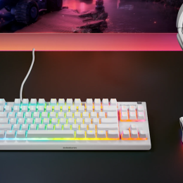 STEELSERIES מקלדת גיימרים Apex 3 TKL US LED לבן – תמונה 3