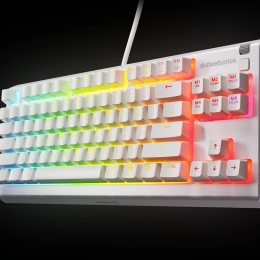 STEELSERIES מקלדת גיימרים Apex 3 TKL US LED לבן – תמונה 2