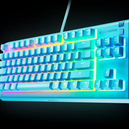 ⁦STEELSERIES מקלדת גיימרים TKL Apex 3 US LED אקווה⁩ – תמונה ⁦2⁩