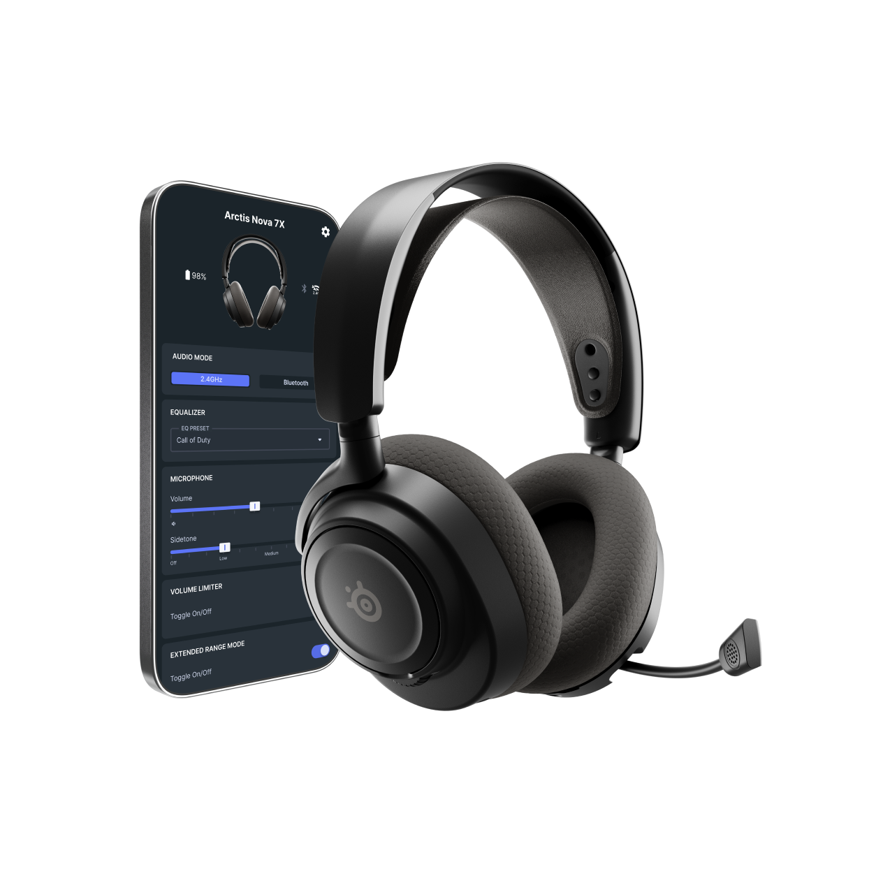 STEELSERIES אוזניות גיימינג אלחוטיות Arctis Nova 7X Gen 2 שחור – תמונה 3